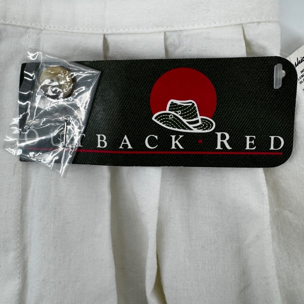 Vintage Outback Red Ivory Cotton Pleated Midi Skirt High Waist Size 10 NWT USA - Picture 10 of 12